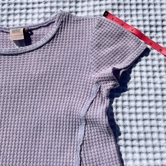 For All Seasons by Paper Crane Waffle Knit Short-Sleeve Top with Curved Hem - Picture 16 of 16